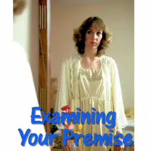 examining your premise, woman looking at self in mirror